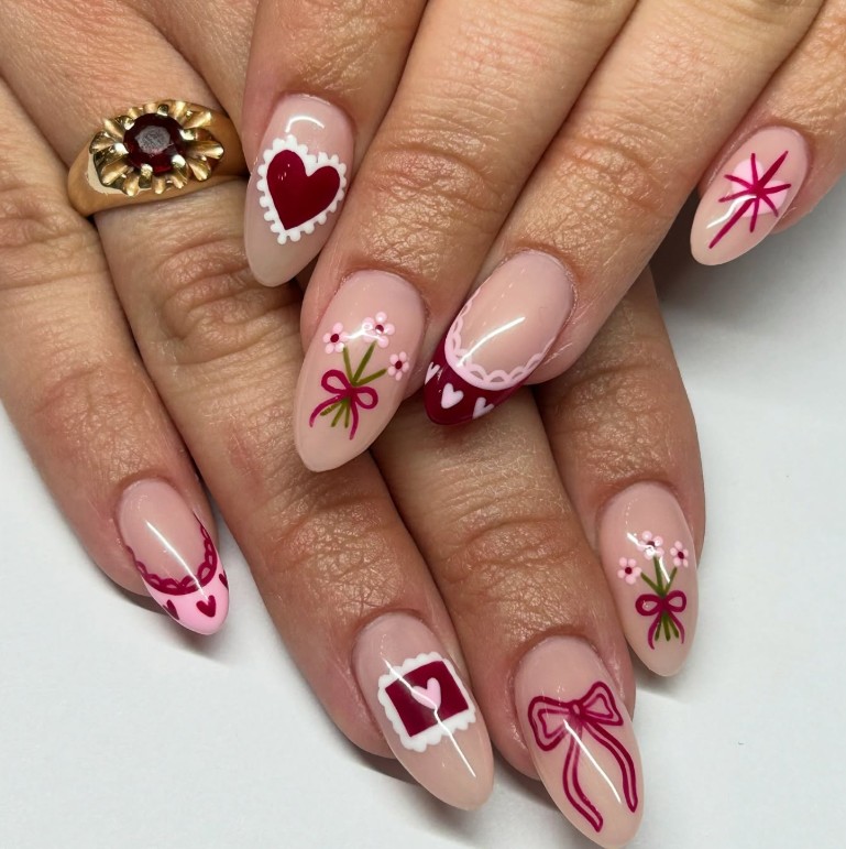 Valentine’s Day Motifs Nails